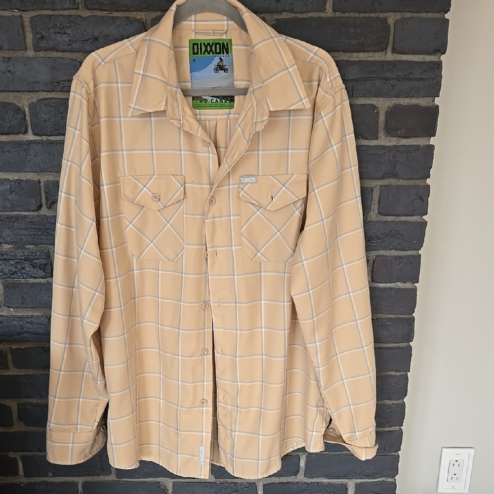 Dixxon Men's Beige Plaid Shirt